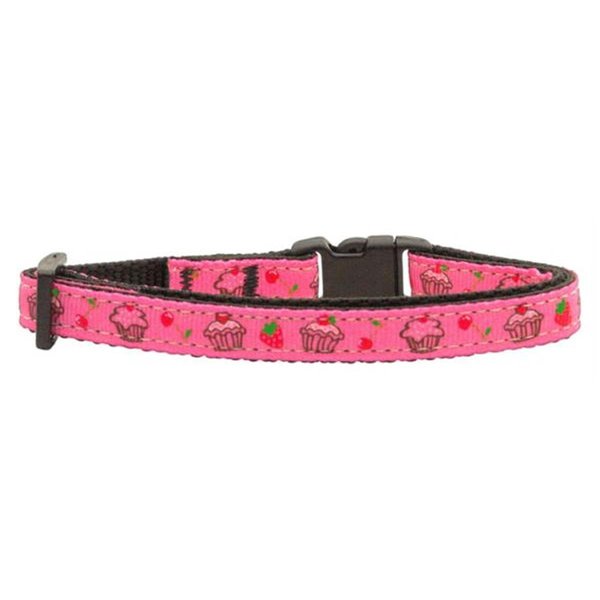 Unconditional Love Cupcakes Nylon Ribbon Collar Bright Pink Cat Safety UN742426